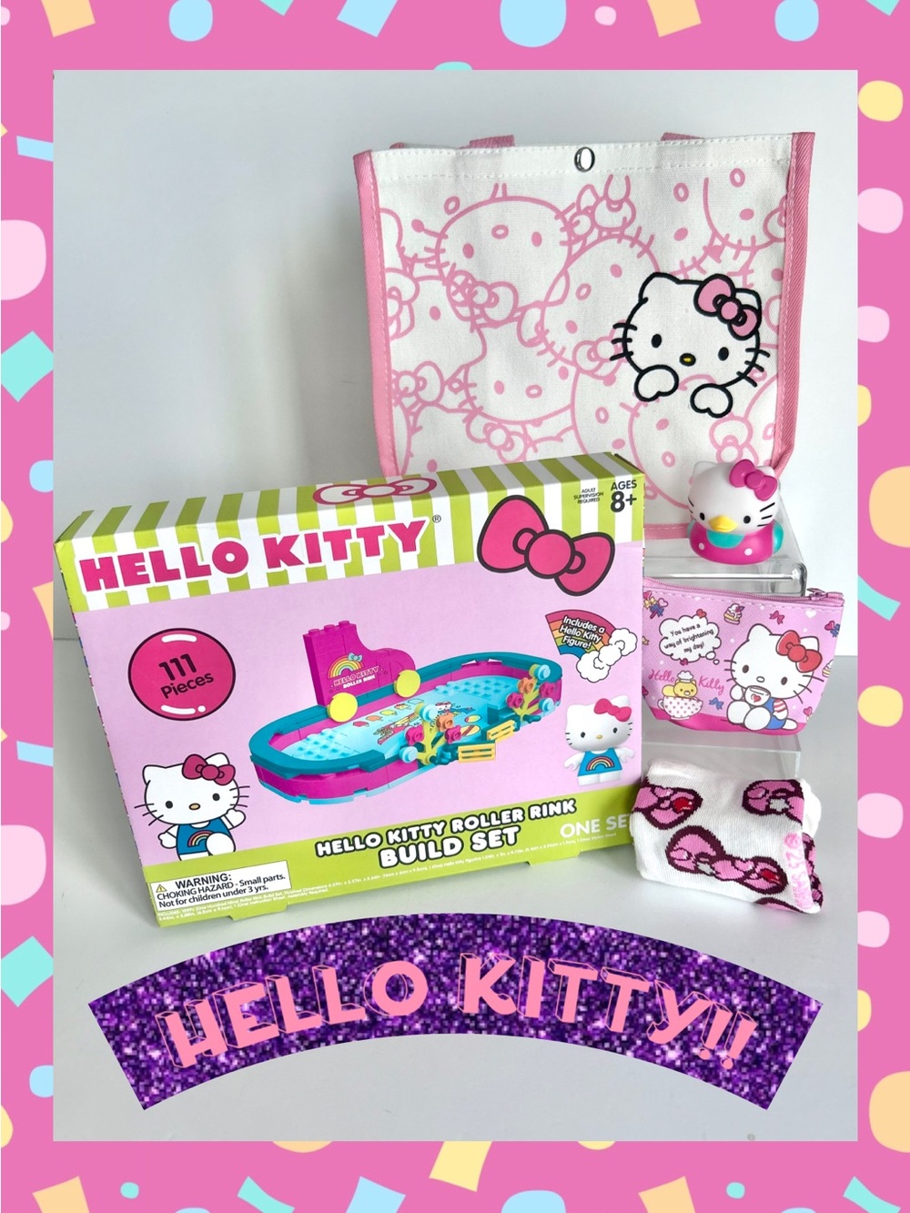 💖(HK412) Hello Kitty Adorable 5-Piece Tote Bag Bundle!